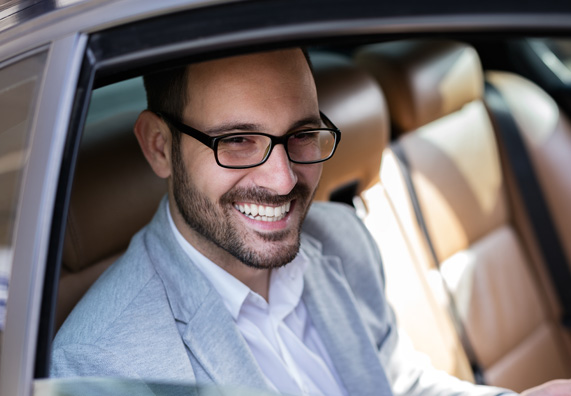 Person Smiling in the Car